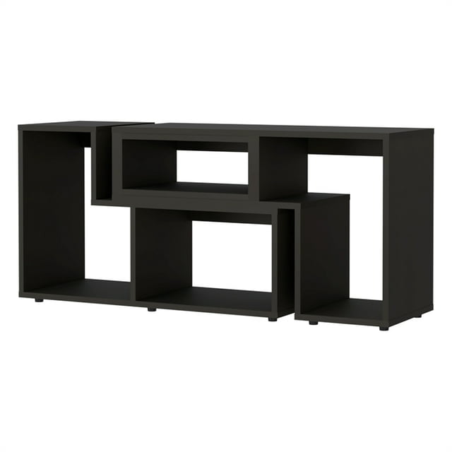 FM FURNITURE Meuble TV Extensible Harmony en Bois Manufacturé Noir