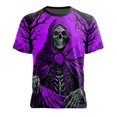 thumbnail image 4 of Halloween Gift for Men Graphic Halloween Short Sleeve T Shirt with Casual Crew Neck Top for Everyday Wear and Seasonal Parties Purple XXL, 4 of 4