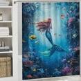 thumbnail image 4 of Mermaid Glitter Fish Scale Girls 4 Pcs Shower Curtain Set with Rug Bathroom Sets with Waterproof Fabric And Non-Slip Rugs Toilet Lid Cover Bath Mat Decor with Hooks, 4 of 7