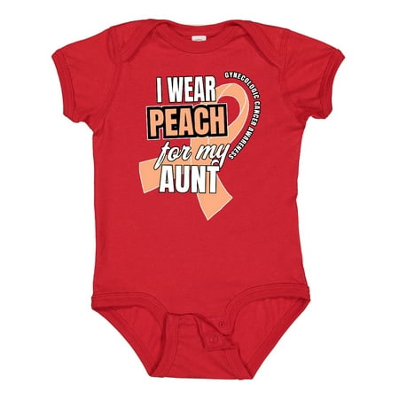 

Inktastic I Wear Peach for My Aunt Gynecologic Cancer Awareness Gift Baby Boy or Baby Girl Bodysuit