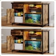thumbnail image 2 of DreamCurship 55-75 Gallon Aquarium Stand with Storage Cabinet & Power Outlets LED Light, Fish Tank Stand with Drawer & Barn Door, Suitable for Fish Tank Stand, Turtle Tank, Reptile Terrarium, Brown, 2 of 8