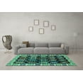 thumbnail image 3 of Ahgly Company Indoor Round Abstract Turquoise Blue Modern Area Rugs, 6' Round, 3 of 4