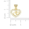 thumbnail image 2 of 10k Yellow Gold Womens Cubic Zirconia Love Hearts In Heart Charm Pendant Necklace 15.8x10.8mm Wide Pendant for Women, 2 of 2