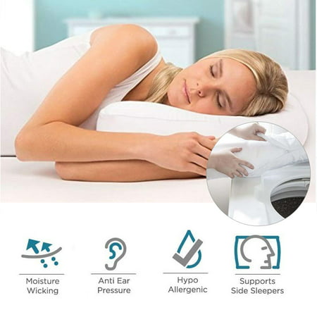 Side Sleeper Contour Body Pillow - Home Bed Pillow: Cool Firm Hypoallergenic Orthopedic Pillow - Ergonomic Fit for Sleep Without Back or Neck