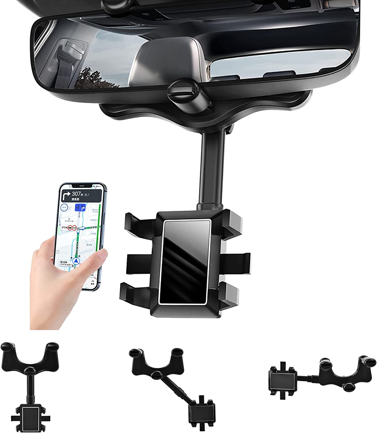 Phone Holder Car, 2022 Upgrade Car Rearview Mirror Phone Holder