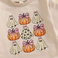 thumbnail image 5 of Shadoumai Girls Halloween Bodysuit Long Sleeve Pumpkin Print Romper Jumpsuit Toddler Outfit Soft Comfortable 0-18 Months Baby Clothes, 5 of 6