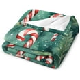 thumbnail image 5 of Candy Canes Christmas Flannel Fleece Throw Blanket Soft Blanket for Couch,Cozy,Warm,Lightweight,50x60 Inches, 5 of 6