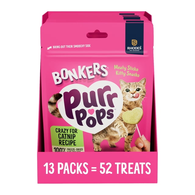Premios para Gatos Bonkers Purrpops Sabor Catnip Liofilizado
