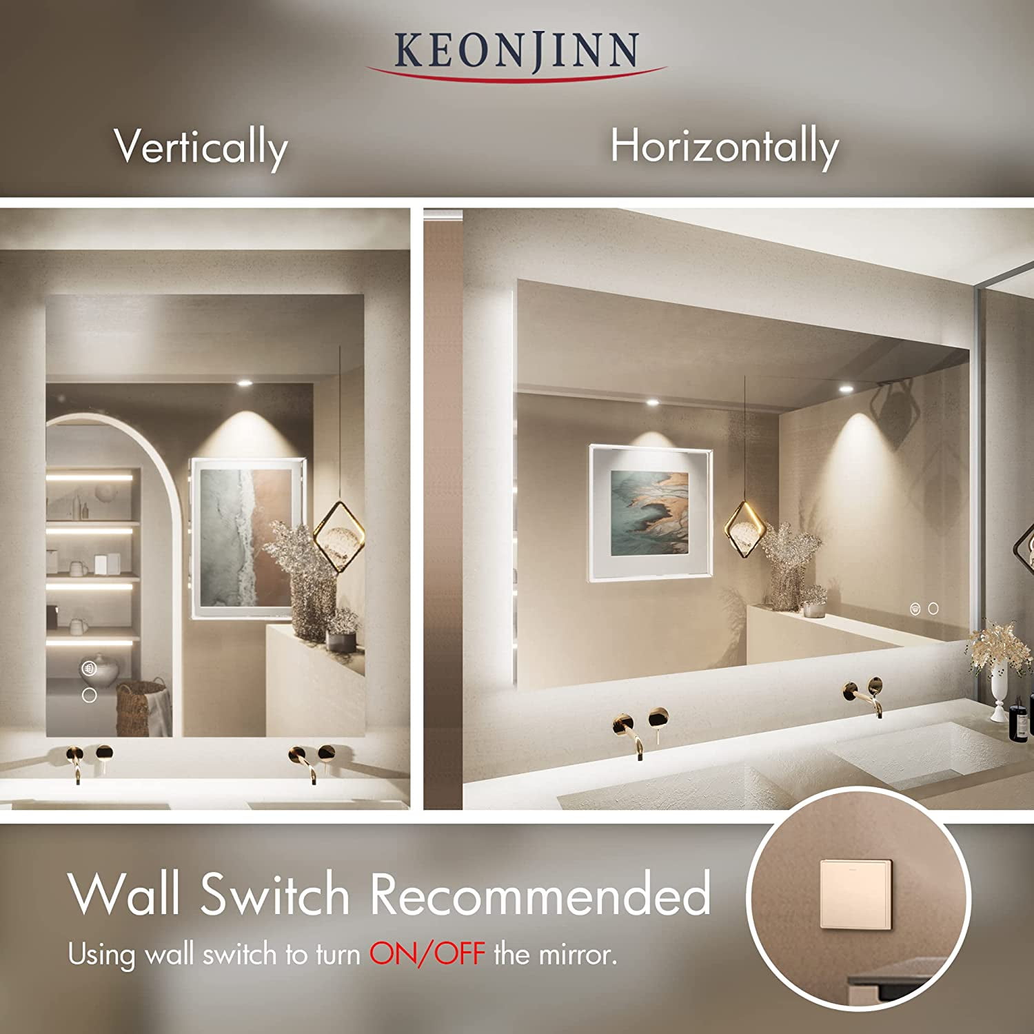 Free Shipping! \Keonjinn 28\\x36\\ LED Backlit Mirror, Anti Free Shipping! \Keonjinn 28\\x36\\ LED Backlit Mirror, Anti