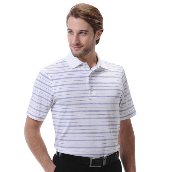 Monterey Club Men's Bradley Stripe Jersey Golf Polo Shirt #1663