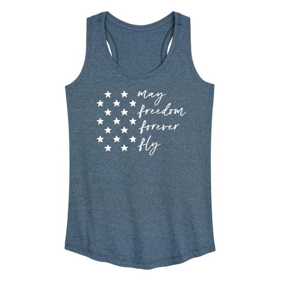 Instant Message - May Freedom Fly Forever - Women's Racerback Tank Top