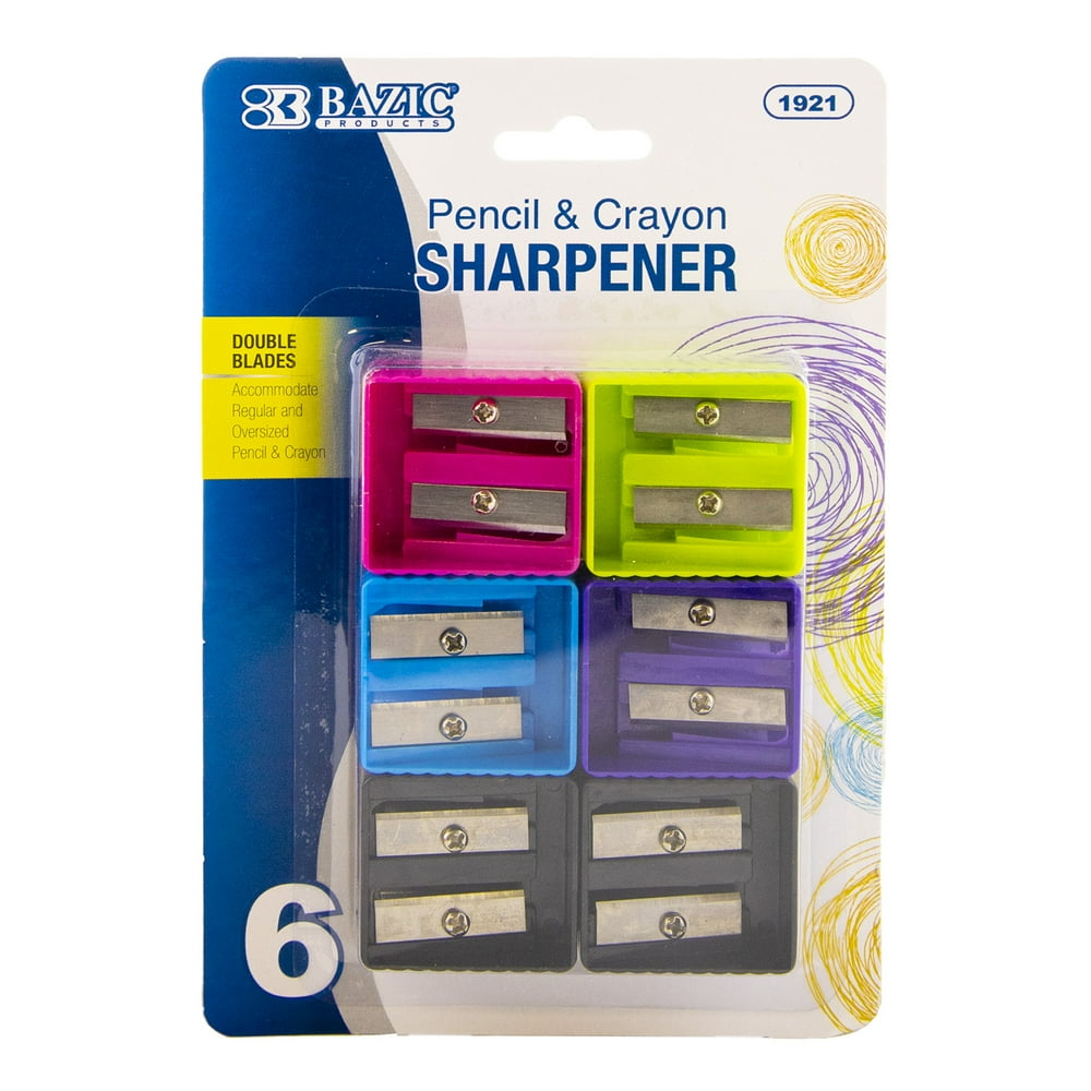 BAZIC Pencil Sharpener Dual Blades, Standard & Jumbo Size Pencils