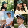thumbnail image 5 of Bocaoying 3 Pcs Washed Cotton Baseball Caps for Men Women, Breathable Retro Adjustable Dad Hats with Crown, Curved Brim Ball Caps for Running, Outdoor, Daily Casual Wear, Grey/Blue/Green, 5 of 7