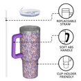thumbnail image 4 of Leopard Print 40oz Tumbler– Stainless Steel Insulated Tumbler with Handle and Straw, Large Capacity Travel Cup for Hot & Cold Drinks, 4 of 6