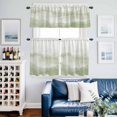 thumbnail image 2 of Abstract Mountain Kitchen Curtains Valances and Tiers Set of 3 Green Watercolor Gradient Peak Tier Curtains and Valance with Rod Pocket for Small Windows, 27.5"x36", 2 of 9