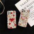 thumbnail image 3 of Compatible with iPhone 14 Pro Max Case,Luxury Bling Diamond Rhinestone Gemstone 3D Love Heart and Flower Gemstone Soft TPU Back Cover Case for Women Girls with iPhone 14 Pro Max, 3 of 12