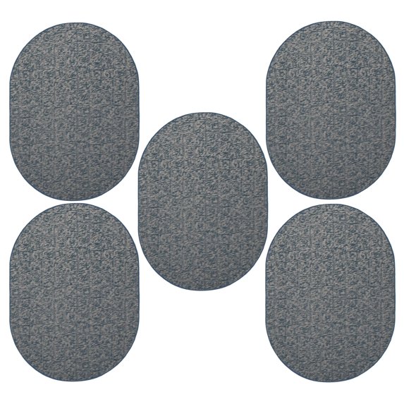 Furnish My Place Modern Indoor/Outdoor Commercial Blue Rug, Modern Area Rug, Baby Nursery Mat, Pet-Friendly Carpet for Living Room, Playroom, Made in USA, 2' x 4' Oval - Set of 5