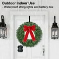 thumbnail image 5 of 24" Artificial Christmas Door Wreath Prelit 75LEDs String Light with Timer for Front Door Winter Wreath 15in Hanger Holiday Outdoor Indoor Decoration, 5 of 8