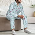 thumbnail image 7 of Salouo Rabbit And Butterfly Print Button-Front Long Sleeve Pajama Set for Men, Soft 2Pjs Men's Long Sleeve Sleepwear-X-Large, 7 of 7