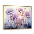 thumbnail image 2 of Designart "violet Mystical Blooms II" Abstract Botanicals Floater Framed Canvas Wall Art, 2 of 7