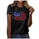 thumbnail image 2 of Fiudx Liquidación de Ofertas Flash Mujer Casual Verano Impresión Manga Corta Cuello Redondo Suelta Camiseta Blusa Tops, 2 of 4