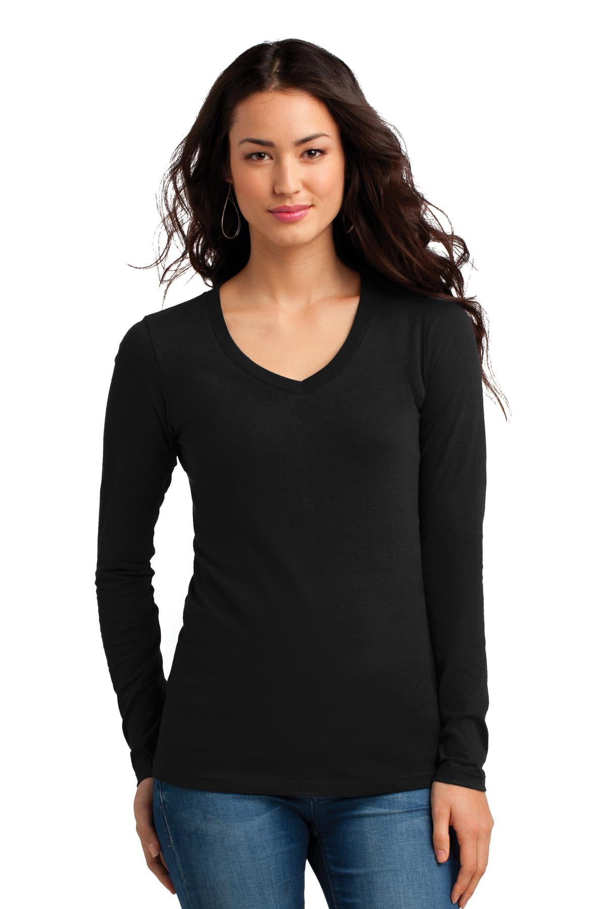 ladies long sleeve v neck top