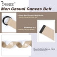 thumbnail image 4 of Men Canvas Belt Web Fabric Casual Belt with Black Double D-ring 1 1/2" Wide Set of 2, 4 of 5