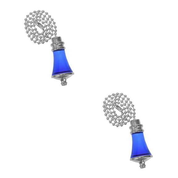 Hemoton 2pcs Ceiling Fan Pull Chain Ornament Crystal Glass Cylindrical Light Bulb Pull Chain Extension for Ceiling Light Lamp Fan Chain