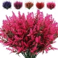 thumbnail image 1 of CHOK 8 Bundles Purple Artificial Flowers Plants Lavender Flower Indoor Outside Hanging Decorations, 1 of 7