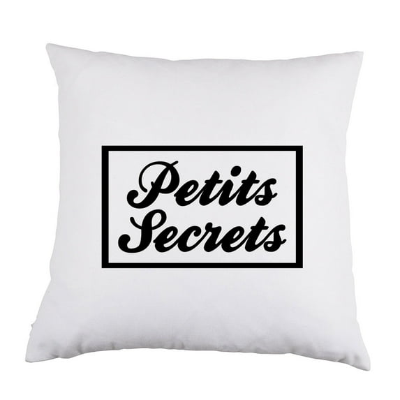 Petits Secrets White Satin Throw Pillow 16 inch Square with Insert Included