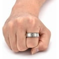 thumbnail image 4 of Spinner Cross Ring, 8mm Width, Titanium Stainless Steel, Unisex, Silver & Black, Size 6-13, 4 of 6