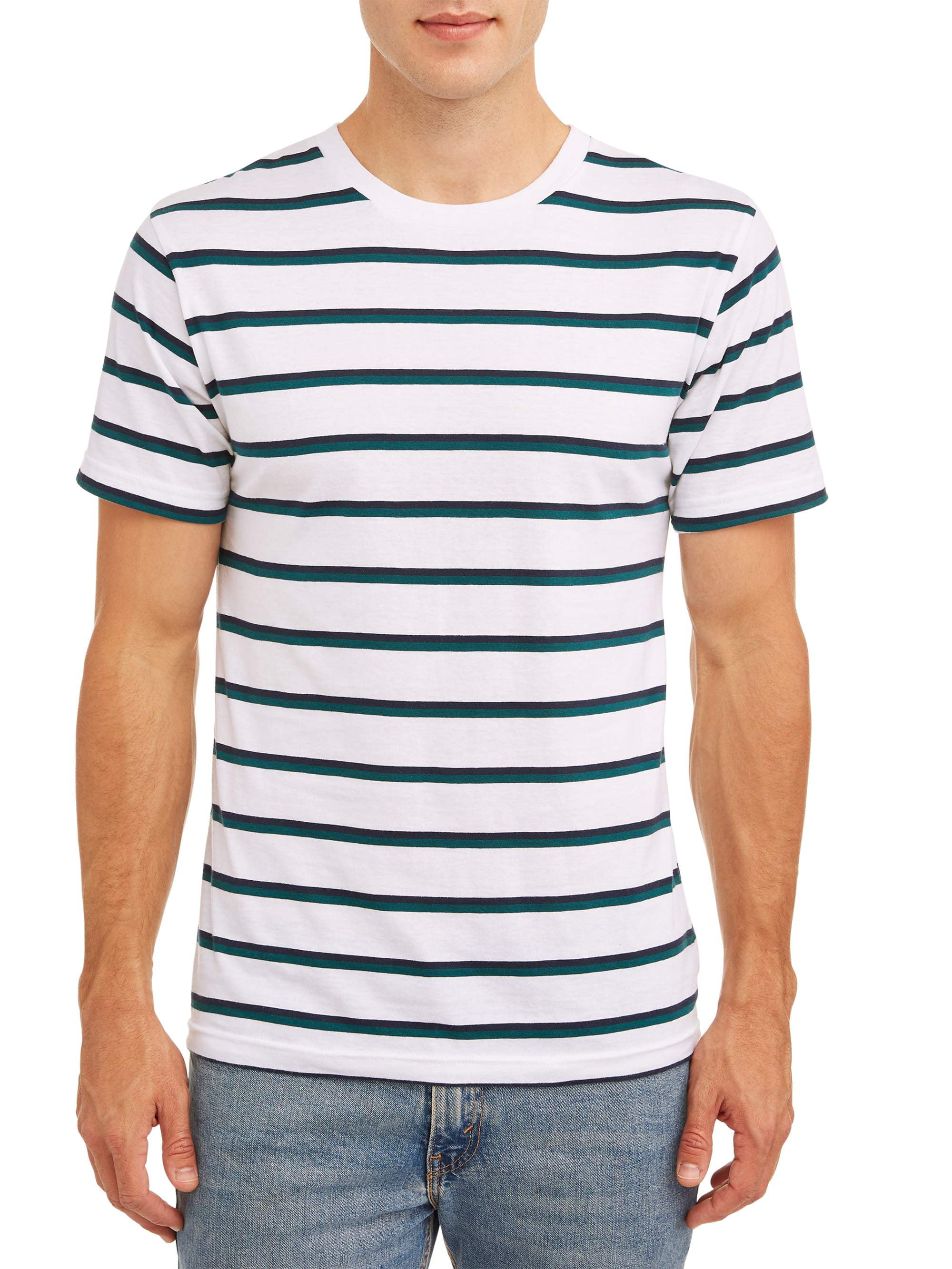No Boundaries Men's Short Sleeve Stripe Tee, up to size 3xl - Walmart.com