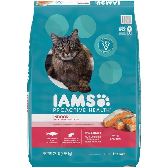 Iams Proactive Health Salmon Dry Cat Food, 22 lb Bag