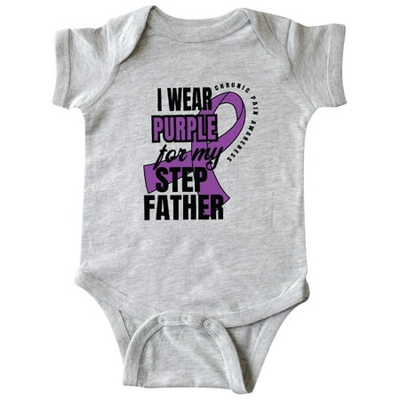 

Inktastic Chronic Pain I Wear Purple For My Step Father Gift Baby Boy or Baby Girl Bodysuit