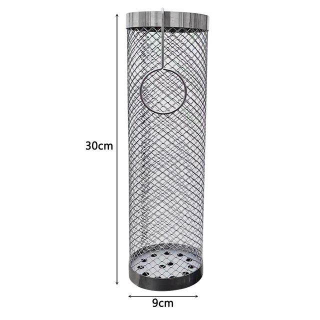 Cesta Para Asar A La Barbacoa Jaula para barbacoa Bandeja portátil para astillas para picnic Camping Hoguera Fiesta (Grande 30 cm) Ndcxsfigh Para Estrenar