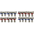 thumbnail image 5 of DMNI 10-Loop PEX Manifold Set – 3/4" Trunk, 1/2" Outlets – Brass Radiant Heat Manifolds with Red and Blue Ball Valve Handles, 5 of 5