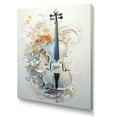 thumbnail image 2 of Designart "Silver Graceful Flute Whispers" Music Wall Art Living Room, 2 of 7