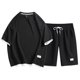 thumbnail image 1 of Pantalones Cortos Atléticos para Hombres con Bolsillos de Ajuste Suelto de Dos Piezas, Camiseta de Cuello Redondo de Tamaño Grande Y Pantalones Cortos, Poliéster Suave Toda la Temporada Casual, Conjun, 1 of 2