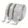 thumbnail image 2 of PENGX 3 Rolls of Self-Adhesive Crystal Rhinestone Ribbon Strips  DIY Ice Out Bling Stickers Roll for Crafts Phone Car Decorations Jewelry Making Supplies, 2 of 7