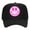 Black/Pink Face, variant on Pink Happy Face Lightning Eyes Smile Face Unisex Embroidered Foam Front Mesh Back Trucker Hat, White/Pink