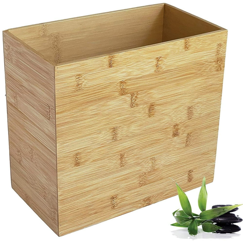 Handmade Bamboo Trash Can, Wastebasket for Bathroom by CR Home