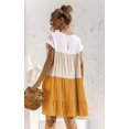 thumbnail image 2 of Femmes Été Robe Tunique Col Rond Manches Courtes Volant Casual Flowy Babydoll Balançoire Mini Shift Robes, 2 of 8