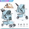 thumbnail image 4 of YRLLENSDAN Pet Gear Dog Stroller Small Dogs, Folding Cat Stroller with Cup Holders 4 Wheel Pet Strollers for Small Dogs Puppy Stroller Travel Carrier Dog Stroller for Medium Dogs, Blue, 4 of 7