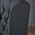 thumbnail image 5 of GDF Studio Apaloosa Contemporary Tufted Dining Chairs, Set of 2, Dark Charcoal Fabric and Brown, 5 of 13