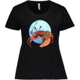 thumbnail image 3 of Inktastic Fun Fiddler Crab with Violin and Mustache Women's Plus Size T-Shirt, 3 of 5