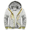 thumbnail image 2 of Ikevan Mens Hoodie Winter Warm Villus Zipper Sweater Jacket Outwear Coat Gray XXXL, 2 of 5