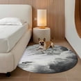 thumbnail image 2 of Gray Ombre Clouds Round Area Rug 3.3Ft Washable Circle Rugs for Dining Room Table, Modern Abstract Art Gradient Cloud Non-Slip Carpet Floor Mats Indoor Outdoor Carpet Runner Aesthetic Home Decor, 2 of 8