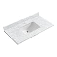 thumbnail image 5 of Zevio 43"W x 22"D Natural Marble Vanity Top in Carrara White with Ceramic Sink, 5 of 12