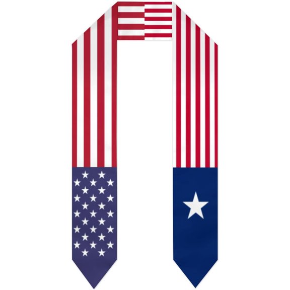 Liberia Mix USA United States Flag Graduation Stole For International Student Stole Pride Cheers Shawls