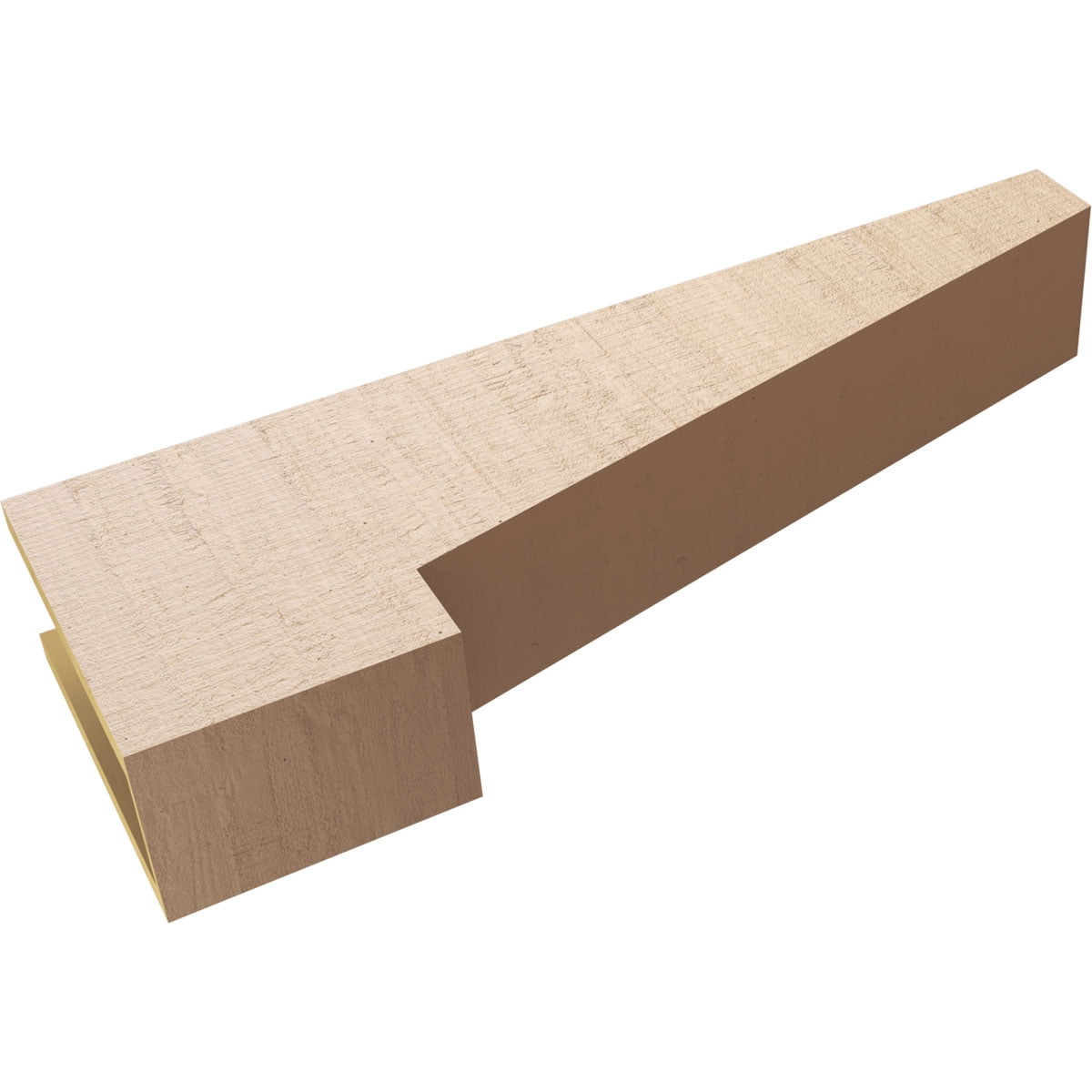 6"W x 36"D x 12"H Thin Clemmons Rough Cedar Woodgrain TimberThane Corbel, Primed Tan